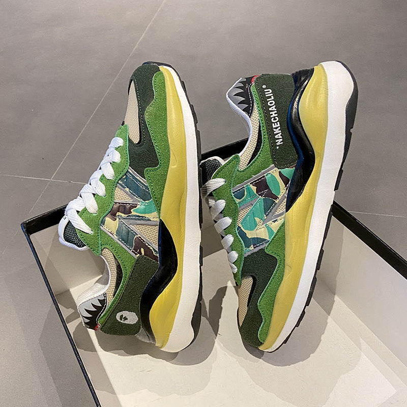 Pantofi sport unisex Ape Shark Reflective Retro Ancestor Grey NB5740 Camuflaj N-Word, model retro, model NB5740, model tată, sport și sport casual, la modă