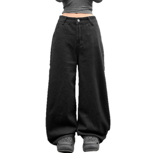 Jeans mit Rosenstickerei, lockerer Sitz