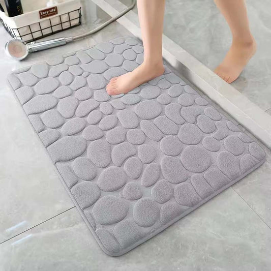 Cross-Border Small Stone Coral Velvet Floor Mat, Solid Color, Easy to Care For, Bathroom Floor Mat, Non-Slip Mat for Toilet, Direct Supply from Manufacturer