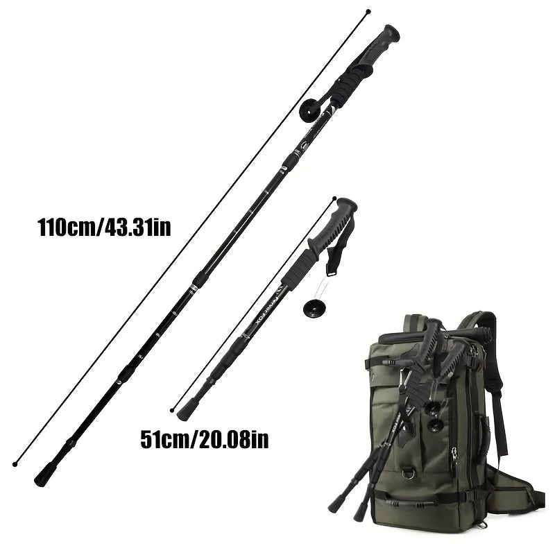 Lightweight outdoor trekking pole with four adjustable height and anti slip grip, essential for hiking