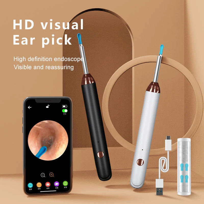 Tinsol Smart Visual Ear Cleaner 1296P Ear Sticks Otoscope USB C Charging Endoscope Wax Removal Tool Earpick Camera Health Care