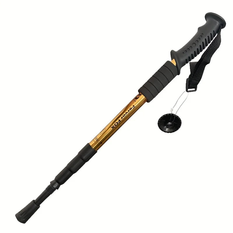 Lightweight outdoor trekking pole with four adjustable height and anti slip grip, essential for hiking