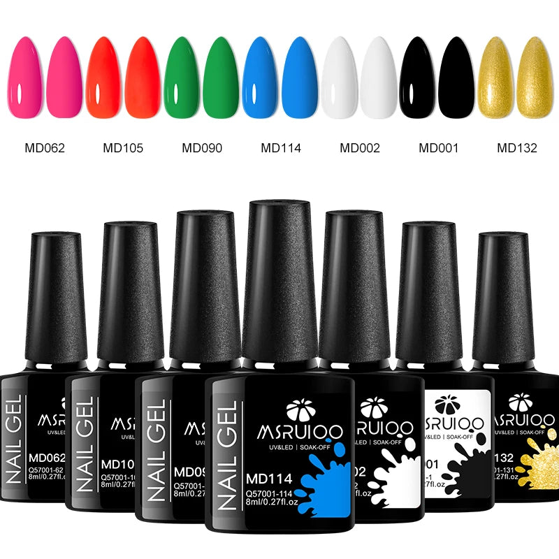 Set de 7 ojă gel pentru unghii, design DIY pentru unghii, toate pentru decorare, gel UV Soak Off, manichiură de lungă durată, pictură gel, kituri de vernis