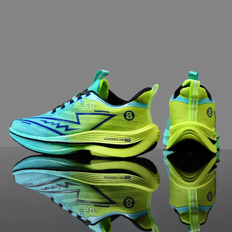 Men Sport Shoes Professional Cushioned Carbon Plate Running Shoes Breathable Lace-up Casual Sneakers Marathon Athletic Footwear