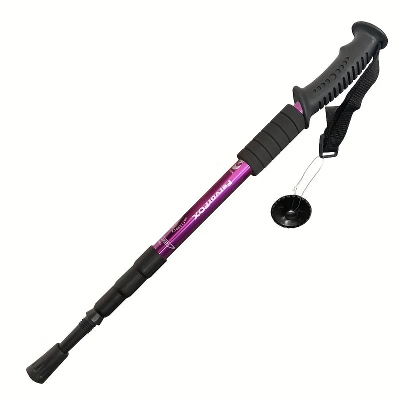 Lightweight outdoor trekking pole with four adjustable height and anti slip grip, essential for hiking