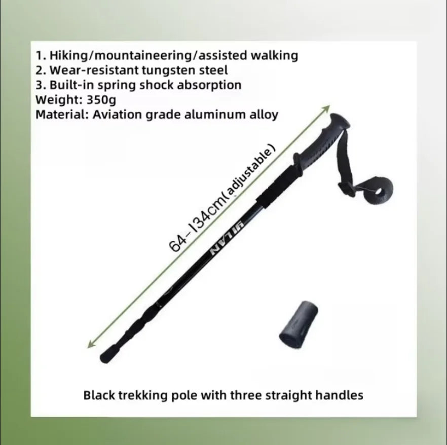 Trekking Poles Shock Absorption Foldable Ultralight Hiking Pole Suitable For Outdoor Camping Mountaineering Backpacking And Trip