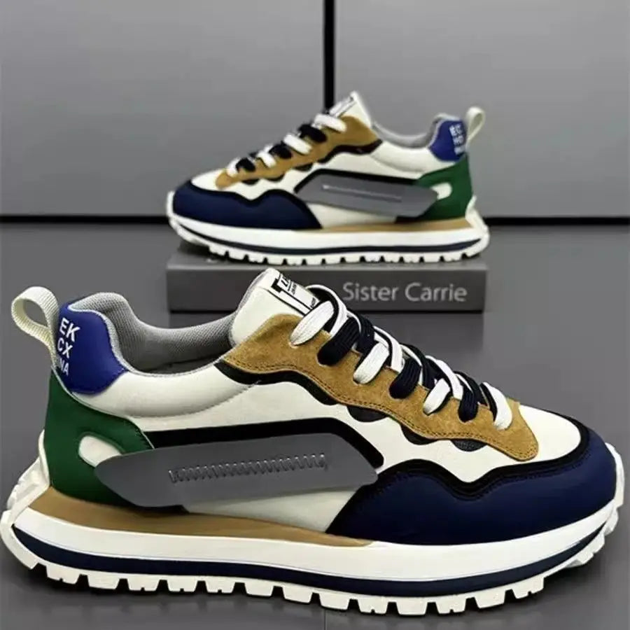 Pantofi sport noi 2025 pentru bărbați, pantofi sport din piele întoarsă artificială, de vară, pentru bărbați, pantofi de alergare la modă, adidași pentru bărbați