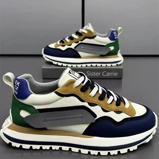 Pantofi sport noi 2025 pentru bărbați, pantofi sport din piele întoarsă artificială, de vară, pentru bărbați, pantofi de alergare la modă, adidași pentru bărbați