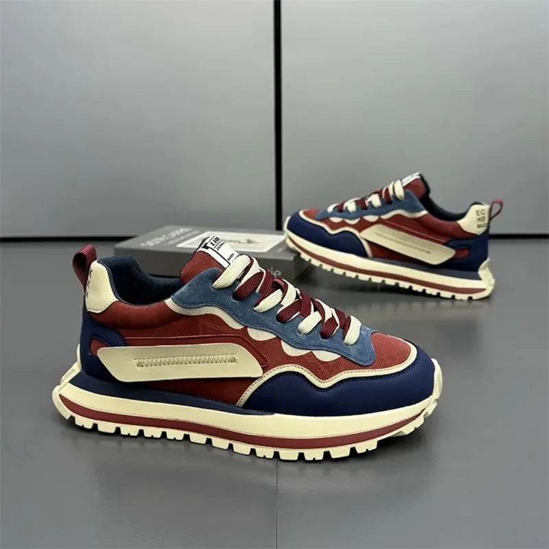 Pantofi sport noi 2025 pentru bărbați, pantofi sport din piele întoarsă artificială, de vară, pentru bărbați, pantofi de alergare la modă, adidași pentru bărbați