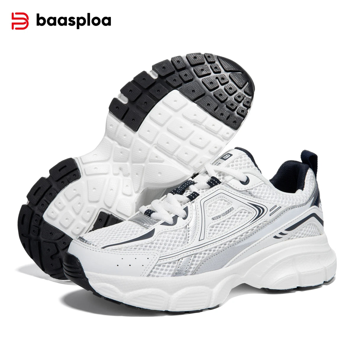 Baasploa Women Causal Sneakers Lightweight Mesh Breathable Sport Shoes Comfort Soft Walking Shoes for Women Non-Slip Outdoor