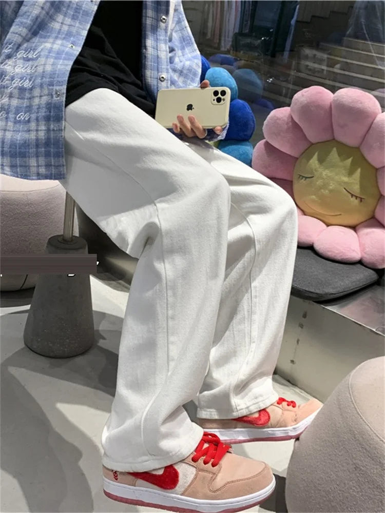 Blugi femei groși din fleece, talie încrucișată, pantaloni largi cu picior, mama femeii, drepți, vintage, blugi largi, denim 2025, pantaloni de iarnă