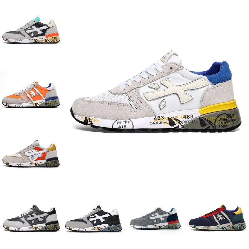 2025 Pantofi bărbătești autentici PREMIATA CHAMPON, nișă, pantofi retro noi pentru cupluri, 483, pantofi cu talpă joasă și plată, pentru studenți