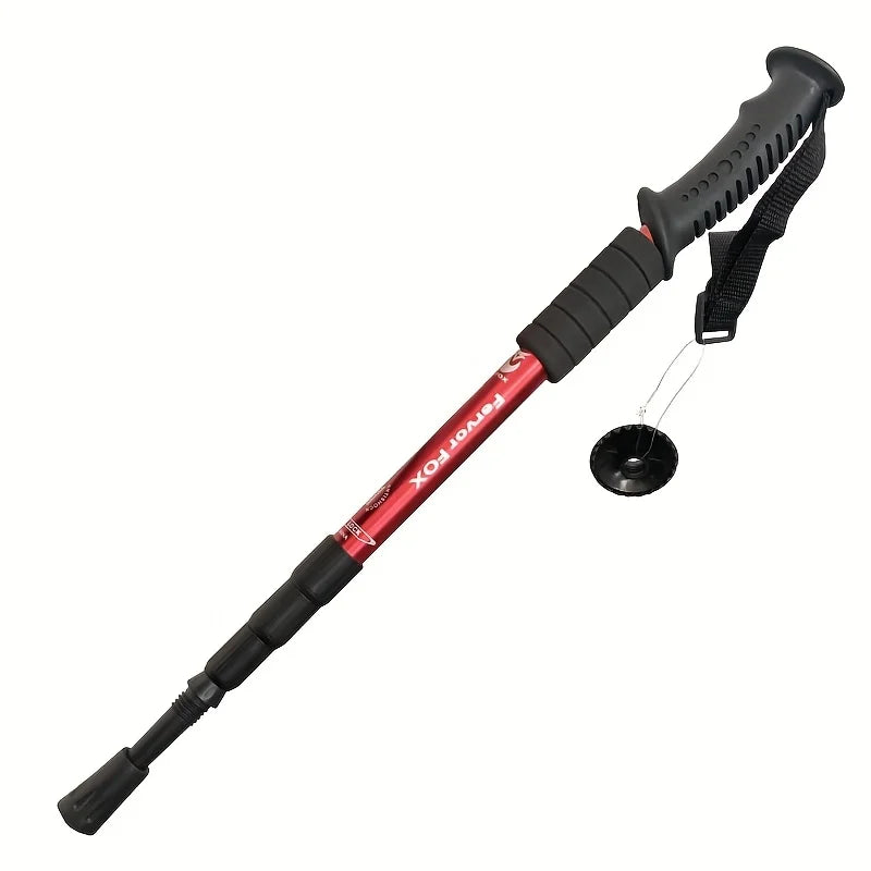 Lightweight outdoor trekking pole with four adjustable height and anti slip grip, essential for hiking
