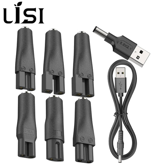 LISI 8 buc cablu de alimentare 5V încărcător de schimb adaptor USB potrivit pentru toate tipurile de mașini de tuns, mașini de tuns barba, mașini de ras