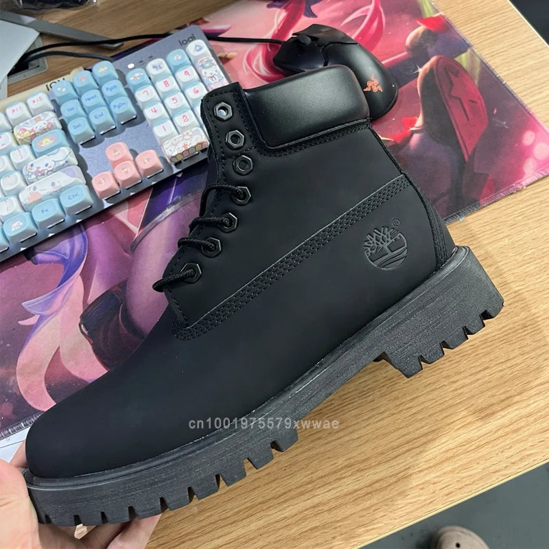 Top Nubuk Boots Men Fashion Outdoor Shoes Genuine Leather Boots 2025 Male and Women Casual Waterproof Boots 6 Inch Boots