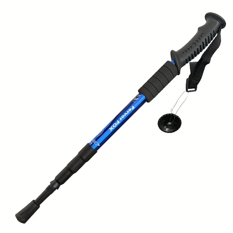 Lightweight outdoor trekking pole with four adjustable height and anti slip grip, essential for hiking