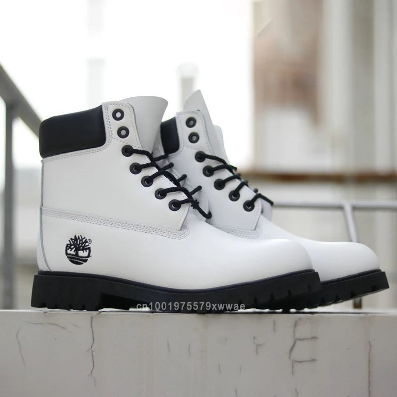 Ghete de exterior înalte pentru bărbați, pantofi de exterior la modă, cizme din piele 2025, cizme casual impermeabile pentru bărbați și femei, cizme de 6 inch