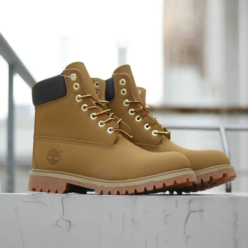 Top Nubuk Boots Men Fashion Outdoor Shoes Genuine Leather Boots 2025 Male and Women Casual Waterproof Boots 6 Inch Boots