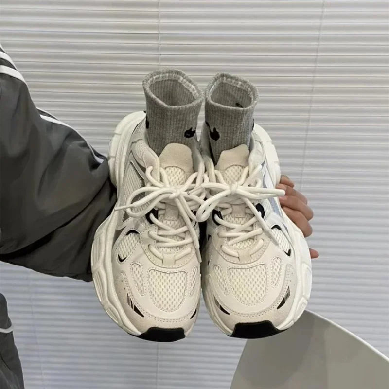 Pantofi sport respirabili cu plasă 2025 pentru femei, sport, alergare, casual, fitness, vulcanizați, coșuri, adidași de lux pentru femei