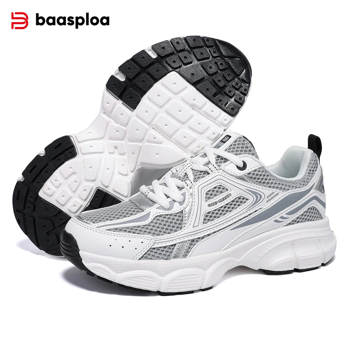 Baasploa Women Causal Sneakers Lightweight Mesh Breathable Sport Shoes Comfort Soft Walking Shoes for Women Non-Slip Outdoor