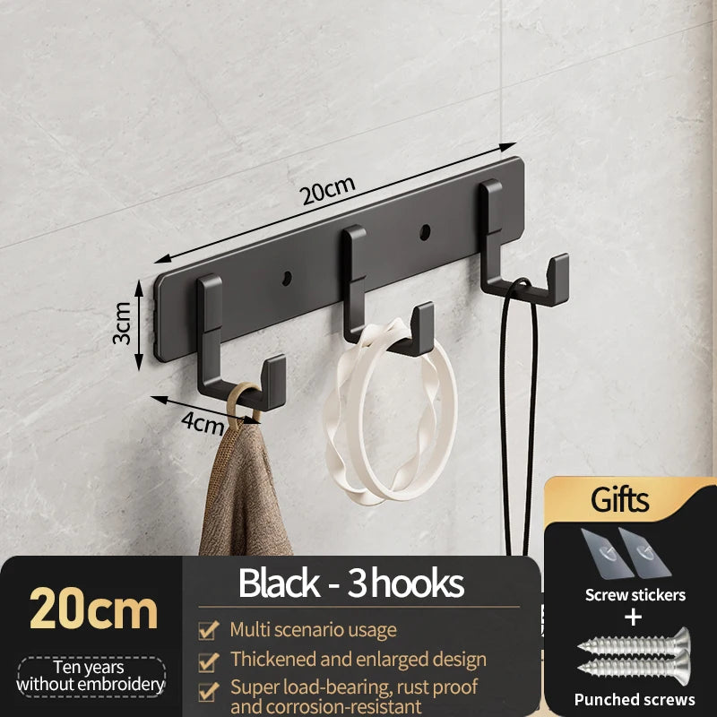 Hooks for hanging clothes at the entrance door, hanging hangers on the wall, and strong hooks for the wardrobe in th