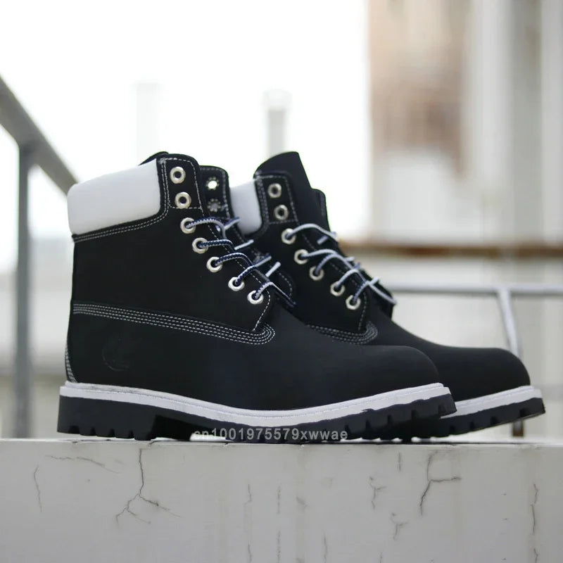 Top Nubuk Boots Men Fashion Outdoor Shoes Genuine Leather Boots 2025 Male and Women Casual Waterproof Boots 6 Inch Boots