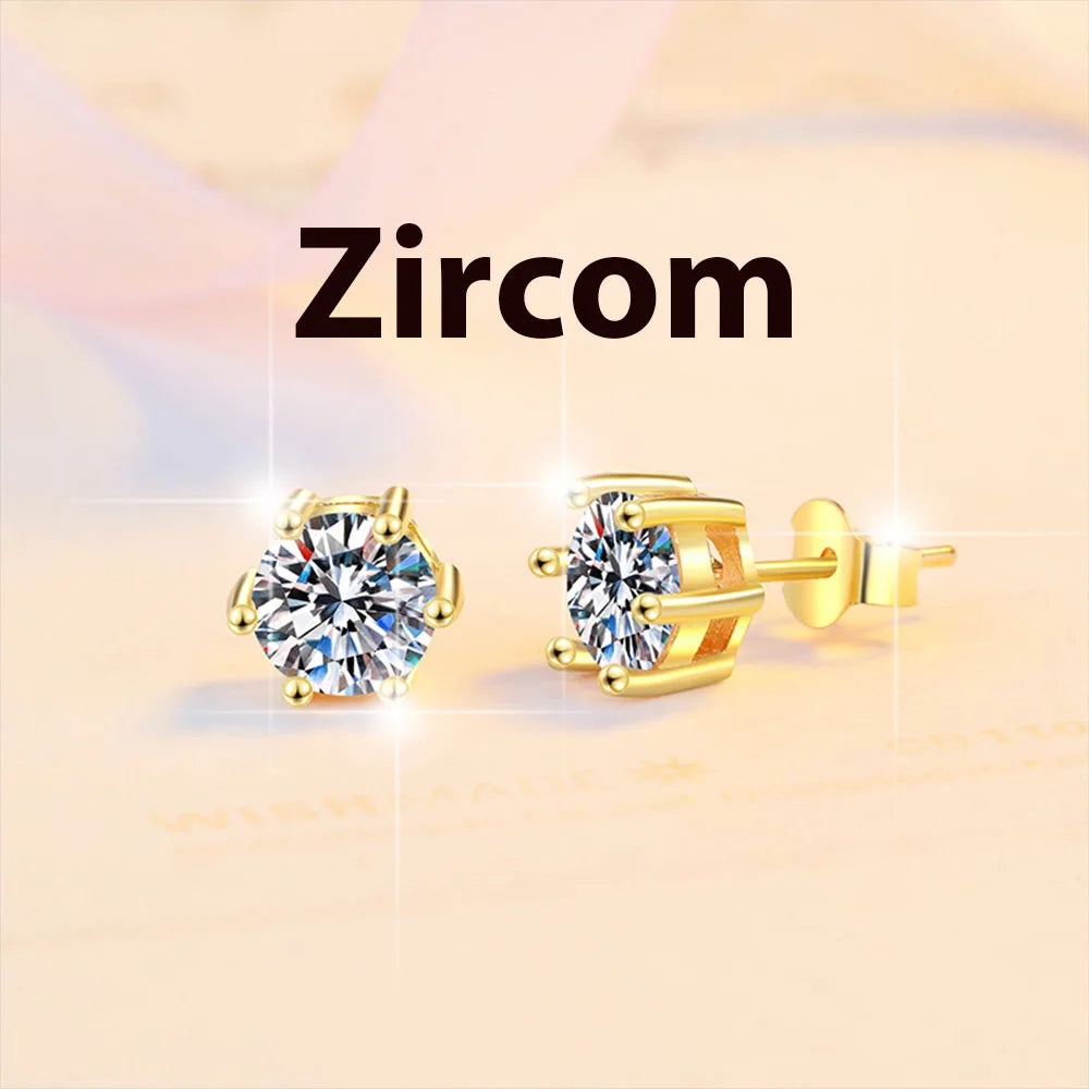 Cercei cu moissanit de 2 ct și 8 mm pentru femei, cercei cu diamant cultivat în laborator, argint 925, bijuterii fine, cadou