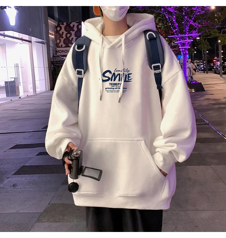 2025 New Men's Fashion Brand Hooded Sweatshirt for Spring and Autumn, Hoodie with Hong Kong Style, Loose Outerwear