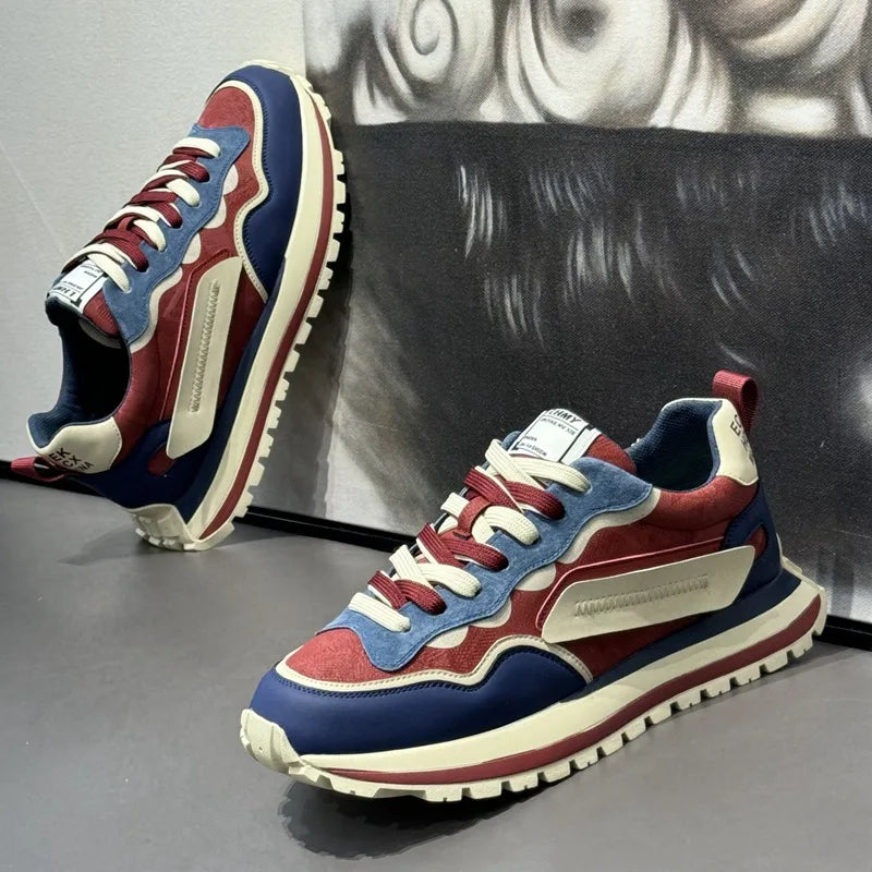 Pantofi sport noi 2025 pentru bărbați, pantofi sport din piele întoarsă artificială, de vară, pentru bărbați, pantofi de alergare la modă, adidași pentru bărbați