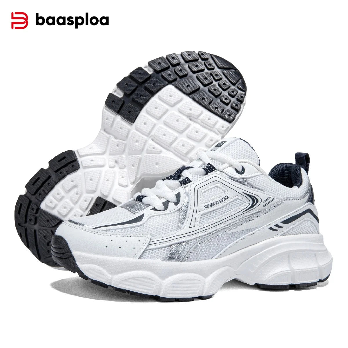 Baasploa Women Causal Sneakers Lightweight Mesh Breathable Sport Shoes Comfort Soft Walking Shoes for Women Non-Slip Outdoor