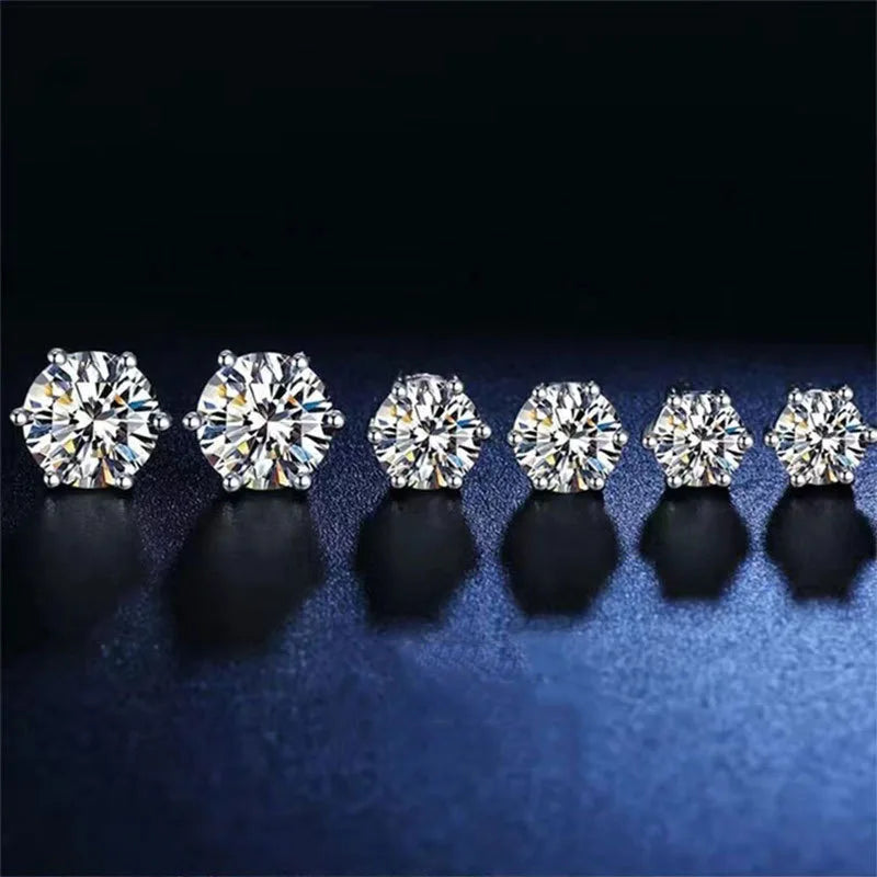 Cercei cu moissanit de 2 ct și 8 mm pentru femei, cercei cu diamant cultivat în laborator, argint 925, bijuterii fine, cadou