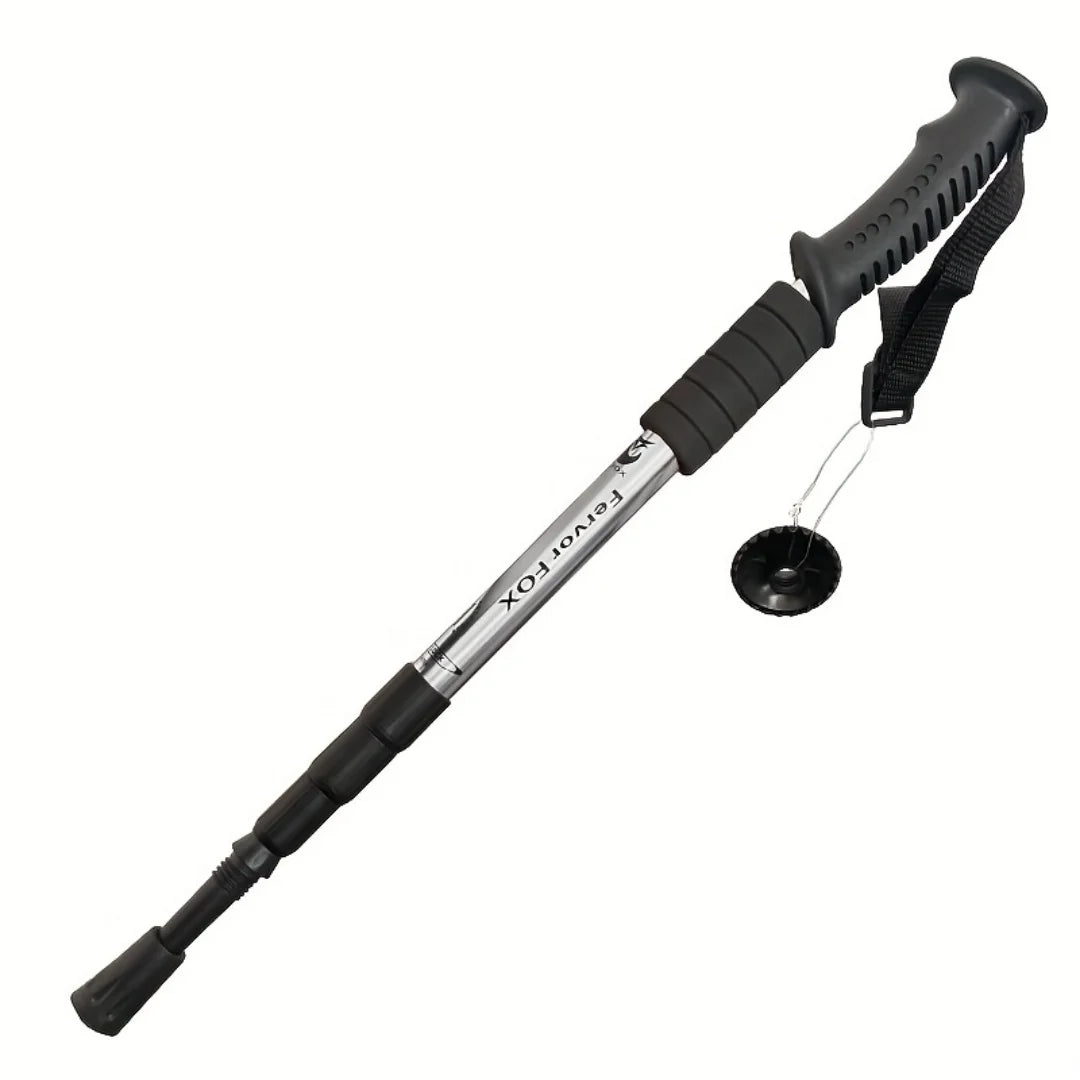 Lightweight outdoor trekking pole with four adjustable height and anti slip grip, essential for hiking