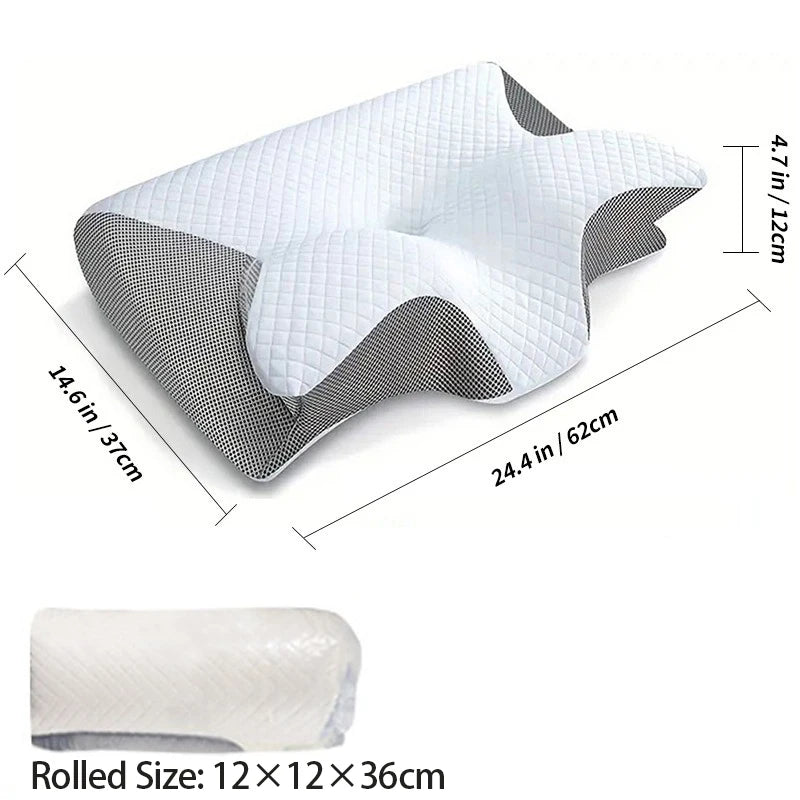 NEKRA™ 2-in-1 Cervical Pillow: Ergonomic Memory Foam for Neck Pain Relief