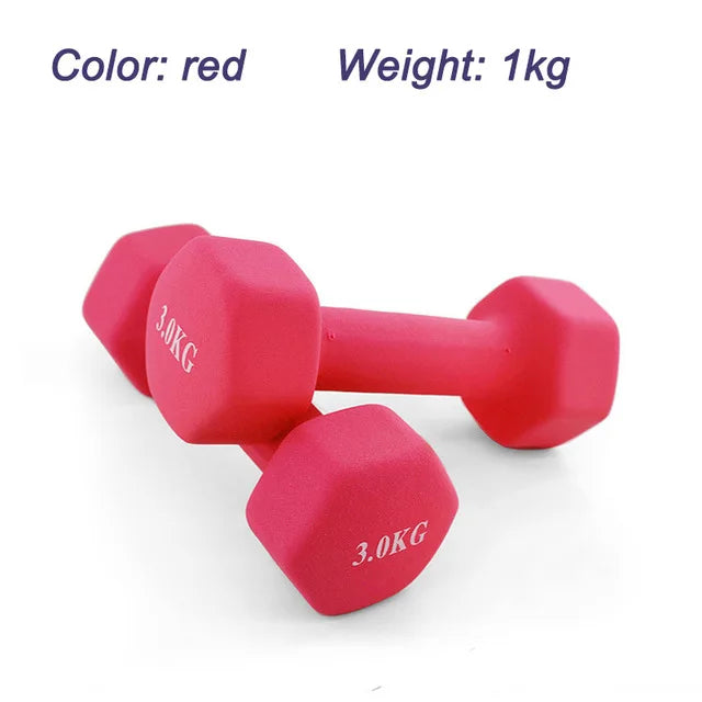 1kg women's dumbbell professional bones home fitness sports equipment weight loss multicolour plastic dip