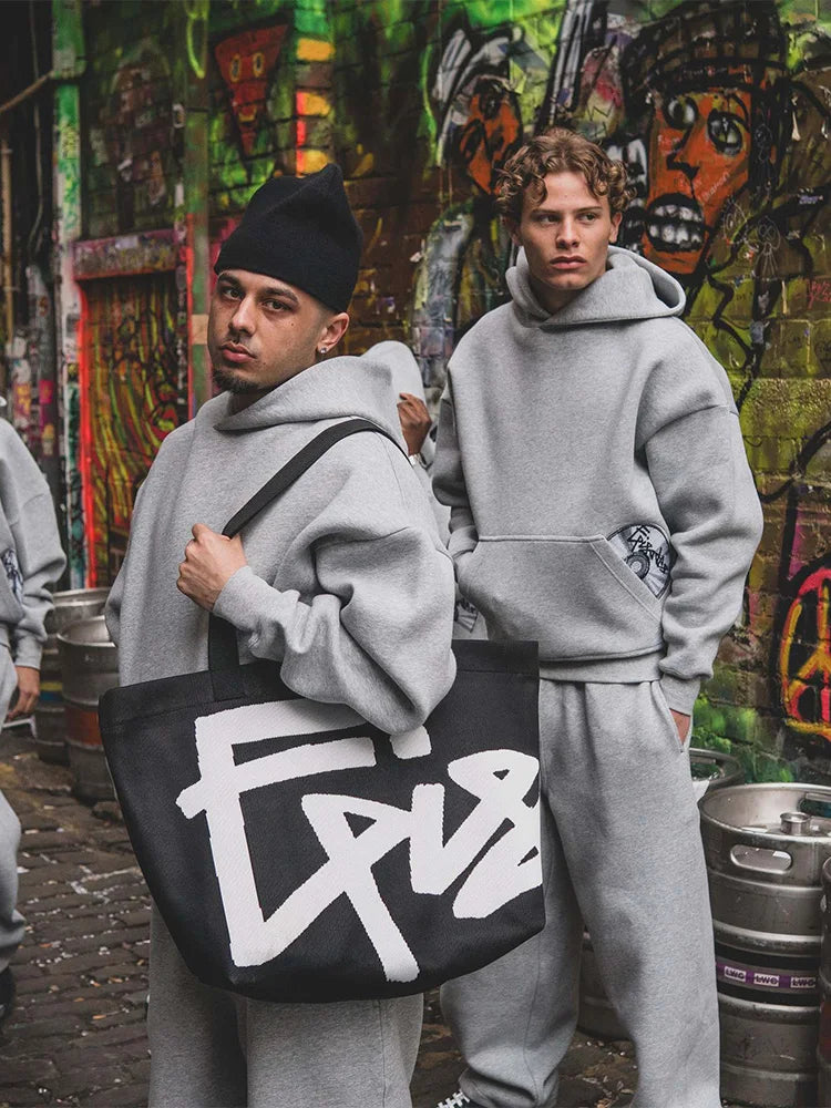 2025 Trendy High Street Retro Casual Streetwear Bărbați Sport Costum Y2K Harajuku Brodat Hanorac bărbați Hip-hop Pantaloni de trening lejeri