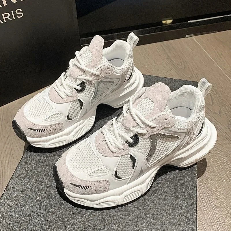 Pantofi sport respirabili cu plasă 2025 pentru femei, sport, alergare, casual, fitness, vulcanizați, coșuri, adidași de lux pentru femei