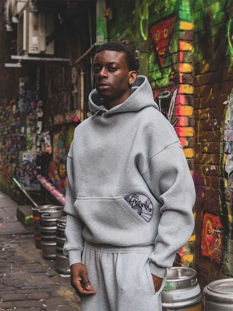 2025 Trendy High Street Retro Casual Streetwear Bărbați Sport Costum Y2K Harajuku Brodat Hanorac bărbați Hip-hop Pantaloni de trening lejeri