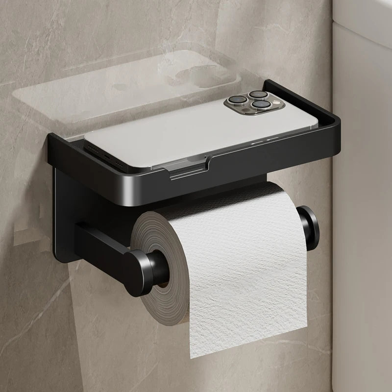 Toilet Paper Holder Wall-Mounted Aluminum Alloy Toilet Paper Holder Tissue Rack Bathroom Tissue Holder Bathroom Accessories