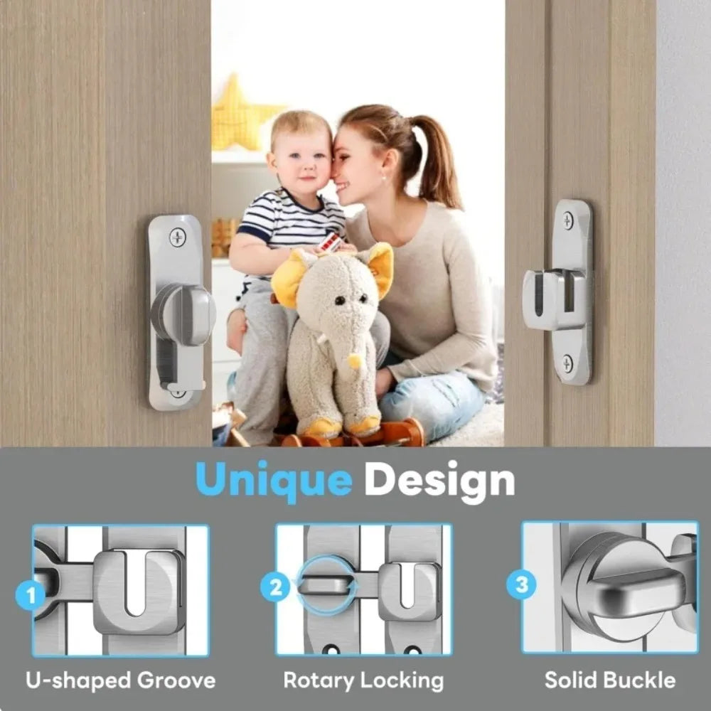 90/180 Degree Flip Door Lock Home Security Sliding Door Latch Small Gate Latches Hardware Anti-theft Lock Zinc Alloy Door Bolts