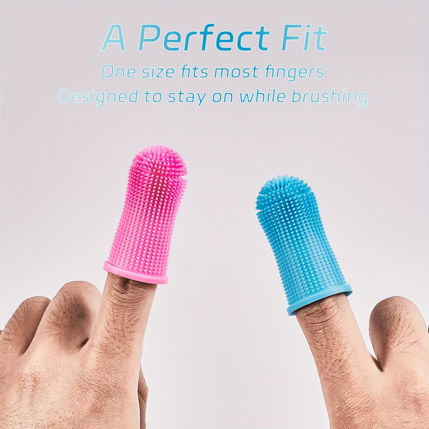 Super Soft Silicone Pet Finger Toothbrush for Dogs & Cats - Gentle Dental Care with Soft Bristles, Ergonomic Grip, Plaque & Tartar Remover, Safe for Sensitive Gums, Multi-Color Options (White, Pink, Blue, Green, Black) - Batt