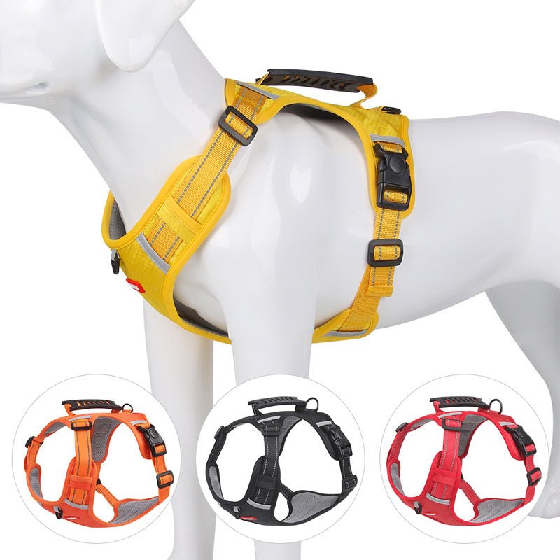 Adjustable No - Pull Pet Harness for Dogs and Cats - Soft Padded Harness with Easy Control Handle for Large Breeds - Prevents Choking and Pulling - Comfortable and Secure Fit - 𝐝𝐮𝐯𝐥𝐚𝐬𝐡𝐨𝐩.𝐜𝐨𝐦