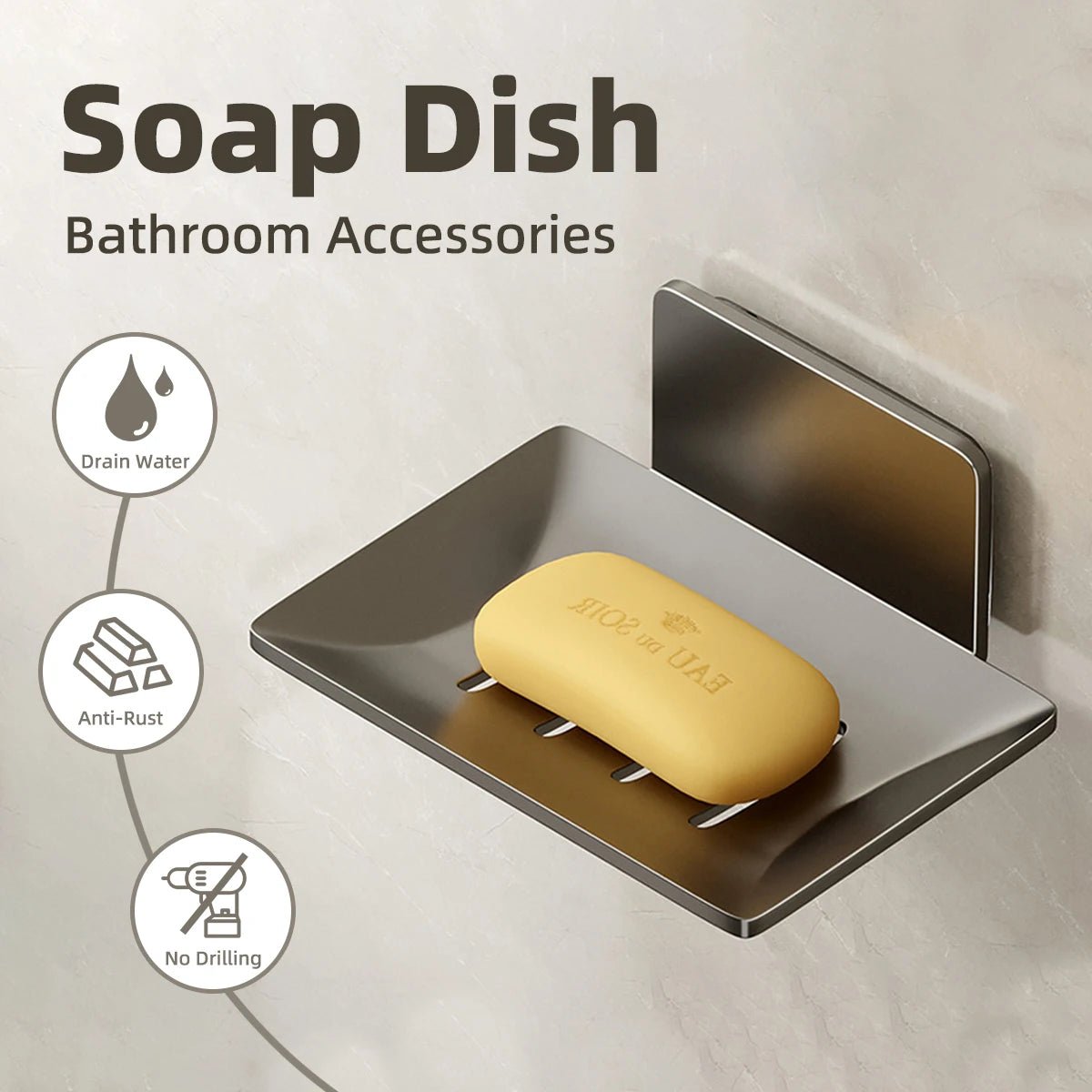 Aluminum Alloy Soap Holder Bathroom Soap Dish With Drain Water Wall Mounted Soap Box Bathroom Accessories - 𝐝𝐮𝐯𝐥𝐚𝐬𝐡𝐨𝐩.𝐜𝐨𝐦
