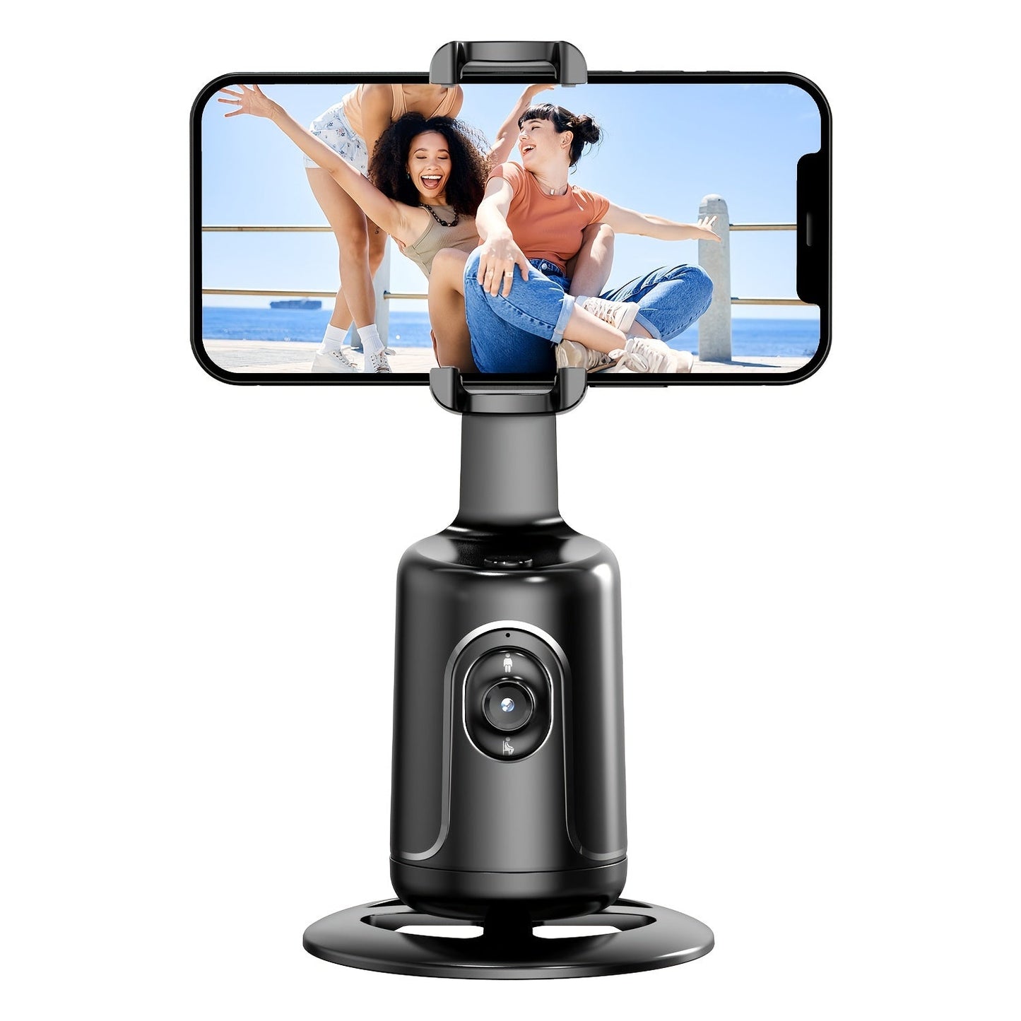 Auto Face Tracking Tripod, No App Required, 360° Rotation Face Body Phone Mount Smart Shooting Phone Tracking Holder for Vlog Live Streaming Video, Rechargeable Battery, Black - 𝐝𝐮𝐯𝐥𝐚𝐬𝐡𝐨𝐩.𝐜𝐨𝐦