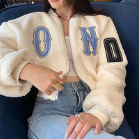 Autumn and Winter New Women's Fashion Letter Embroidery Slim Warm Jacket Coat - 𝐃𝐔𝐕𝐋𝐀𝐒𝐇𝐎𝐏