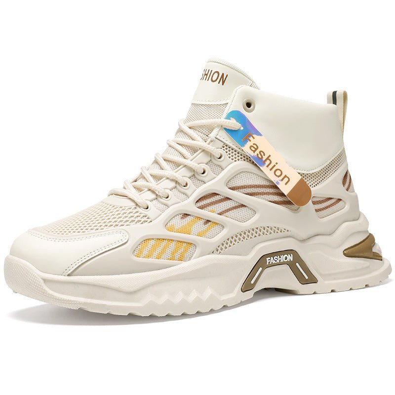 Autumn men's new breathable high top shoes, men's trendy and versatile thick soled mesh sports shoes, casual dad shoes for men - 𝐝𝐮𝐯𝐥𝐚𝐬𝐡𝐨𝐩.𝐜𝐨𝐦
