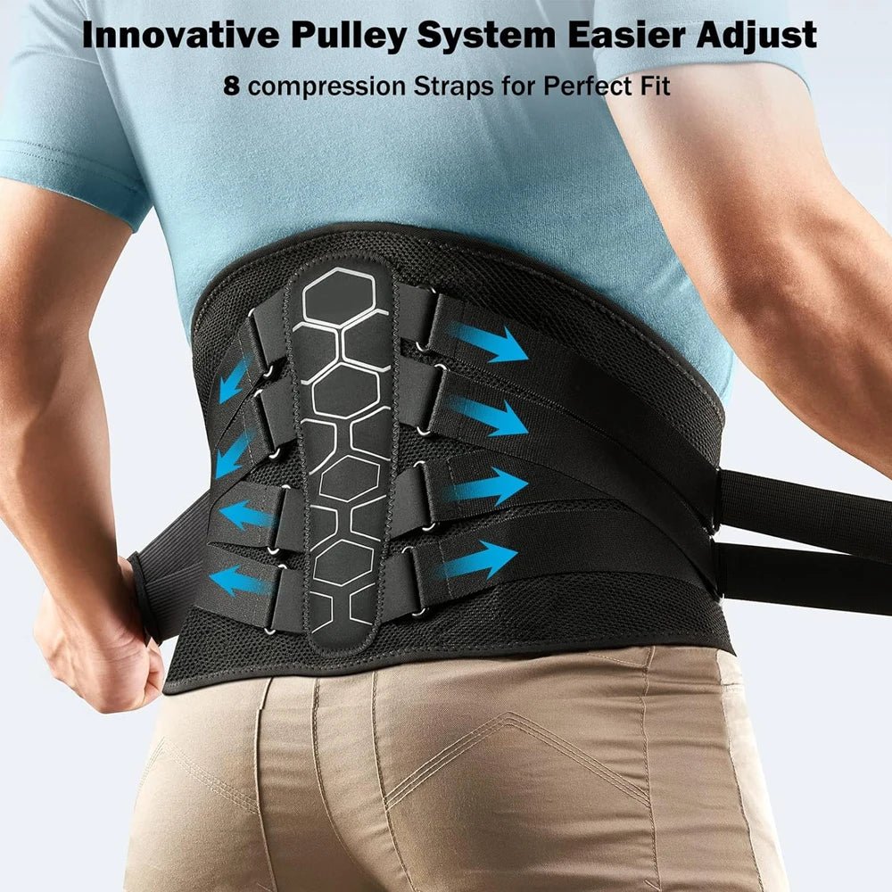 Back Brace for Lower Back Pain, Sciatica, Herniated Disc, Scoliosis, Back Support Belt with Soft Pad, Lightweight Lumbar Support - 𝐝𝐮𝐯𝐥𝐚𝐬𝐡𝐨𝐩.𝐜𝐨𝐦