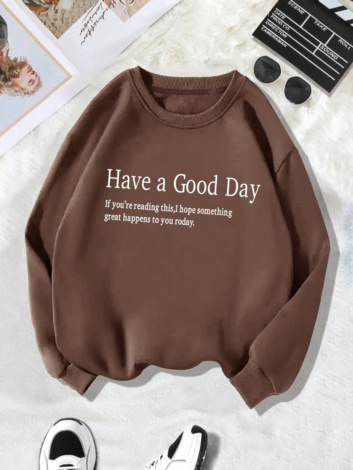 Back collar and fleece hoodie round neck HAVEAGOODDDAY - 𝐝𝐮𝐯𝐥𝐚𝐬𝐡𝐨𝐩.𝐜𝐨𝐦