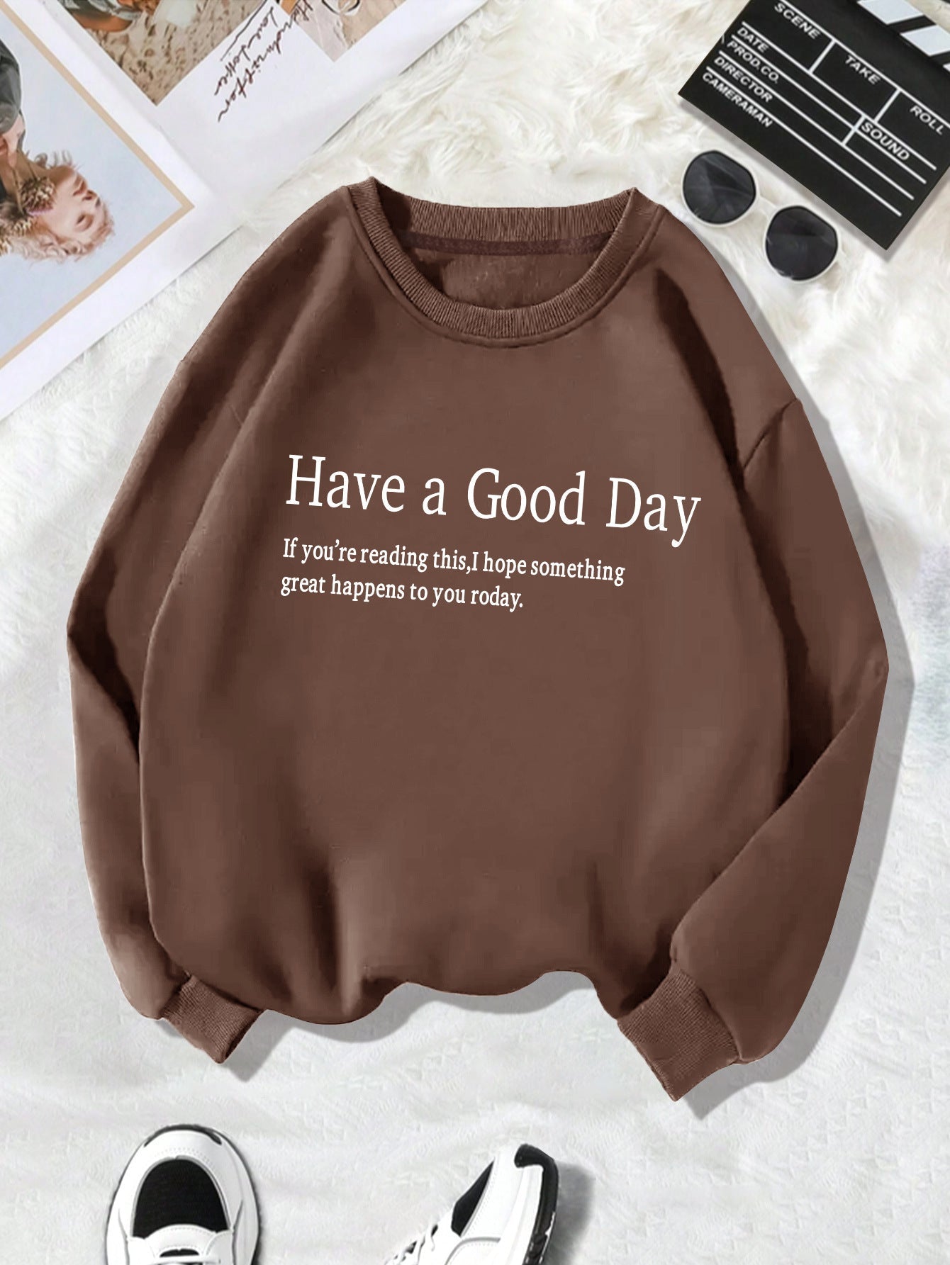 Back collar and fleece hoodie round neck HAVEAGOODDDAY - 𝐝𝐮𝐯𝐥𝐚𝐬𝐡𝐨𝐩.𝐜𝐨𝐦