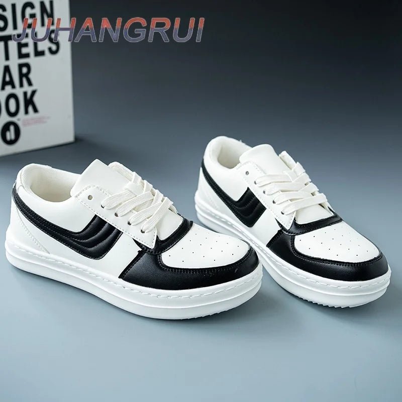 Baskets pour hommes chaussures de planche confortables et respirantes bout rond semelle épaisse talon plat à lacets chaussures en cuir décontractées confortables chaussures de sport - 𝐝𝐮𝐯𝐥𝐚𝐬𝐡𝐨𝐩.𝐜𝐨𝐦