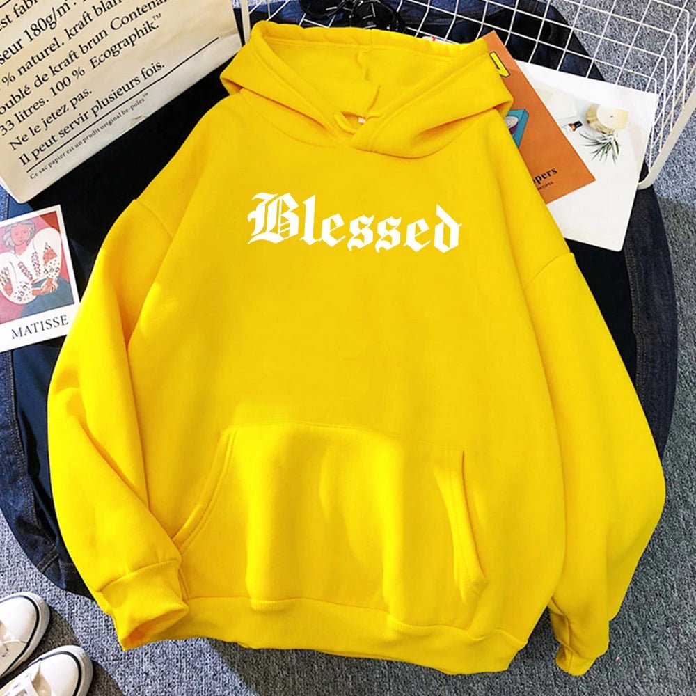 Blessed Creativity Printed Hoodies Women Street Style Hip Hop Hoody Autumn Loose Fleece Clothing Comfortable Pullover Sweatshirt - 𝐃𝐔𝐕𝐋𝐀𝐒𝐇𝐎𝐏